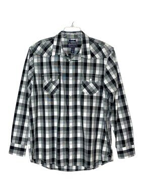 American Rag  Men's XXL Plaid Long Sleeve Shirt Western Outdoor Ranch Country